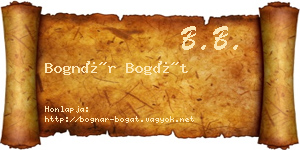 Bognár Bogát névjegykártya
